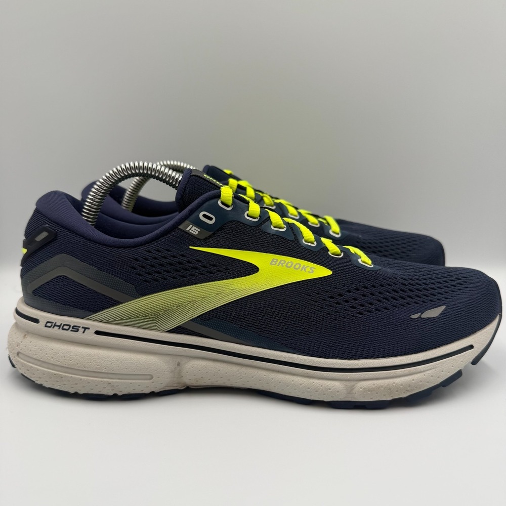 Brooks Ghost 15 Blue Yellow Running Shoes Sneakers Men's Size 9 D 1103931D429